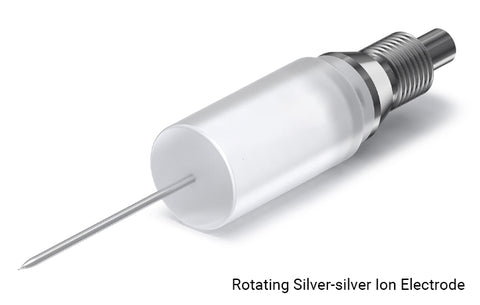 Rotating silver-silver ion electrode