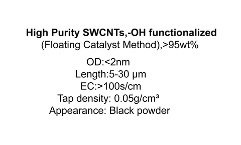 High Purity SWCNTs,-OH functionalized (Floating Catalyst Method),>95wt%