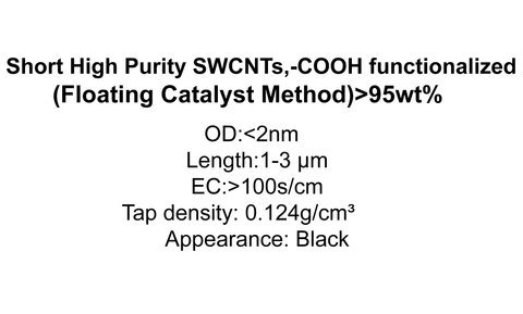 Short High Purity SWCNTs,-COOH functionalized (Floating Catalyst Method)